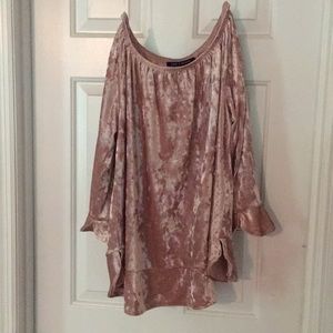 Shiny rose stretchy velvet Woman’s L Blouse